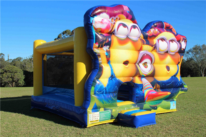 Plato PVC Minions Inflatable Bouncer For Kids Fun / Jumping Castle Bounce House