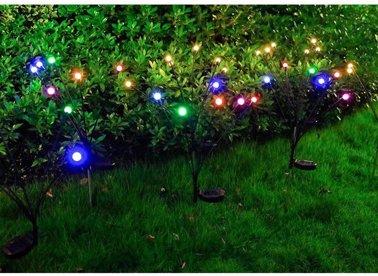 Solar Powered Firefly Garden Decorative Light Waterproof for Outdoor Pathways 8 Heads