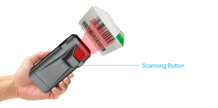 Portable 2D Wireless Bar code Scanner Green LED Aimming Support IOS by Bimi for Shop