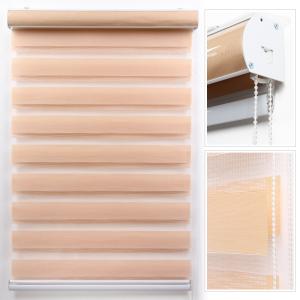 Manual 100% polyester zebra roller blinds for windows with aluminum headrail