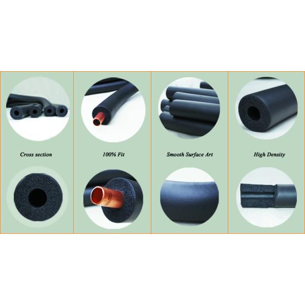 High Temperature 1 Inch Foam Pipe Insulation , Ac Coolant Pipe Insulation 1.8m