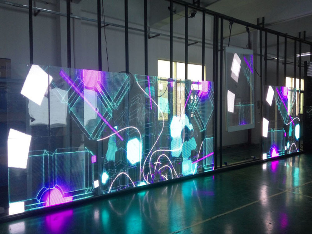 LED window display signs transparent led curtain display Shopping Windows Ads Player