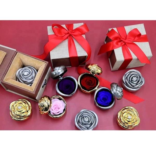 Wholesale preserved rose engagement ring box custom ring box double ring box