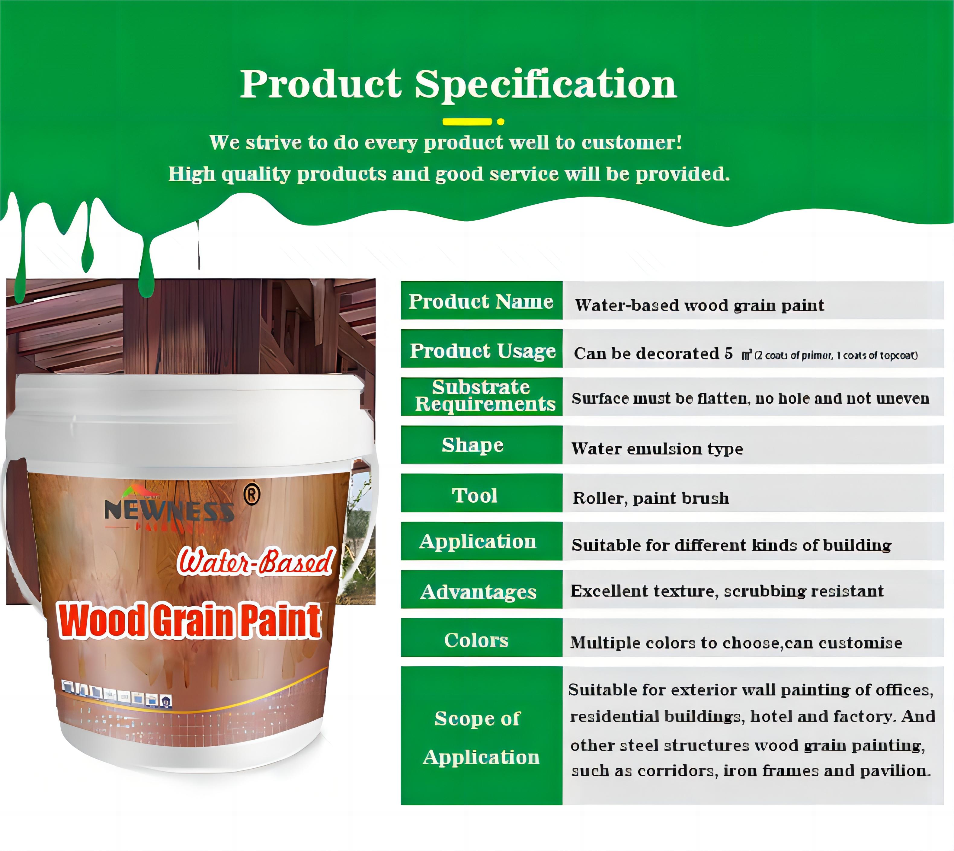 Single Component Wood Grain Effect Coating for Aluminium Windows High Performanc