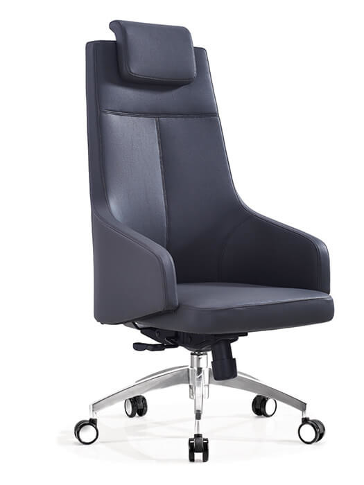 China Tilting Cowhide Executive Leather Office Chair High Density on sale