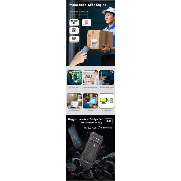 4G / Wifi / Bluetooth Industrial Handheld Computer IP66 Handheld Pda Devices