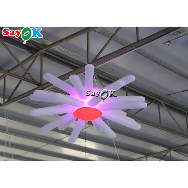 Giant Inflatable Hanging Flower With LED Lights Multi Color Wedding Decoration
