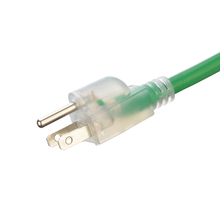 250V Rated 12/3 50 ft Waterproof Heavy Duty Extension Cord with Lighted Indicator End Bared Stranded Cooper Conductor
