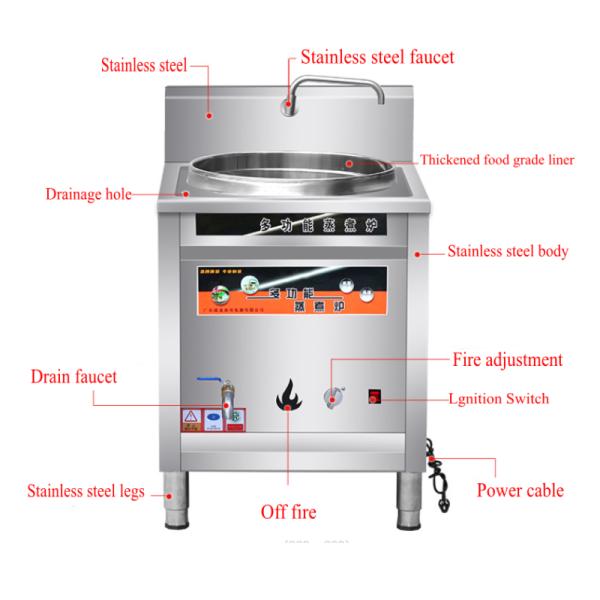 Customized Restaurant Cooking Pot 80L Big Pots 7.5KW Processing