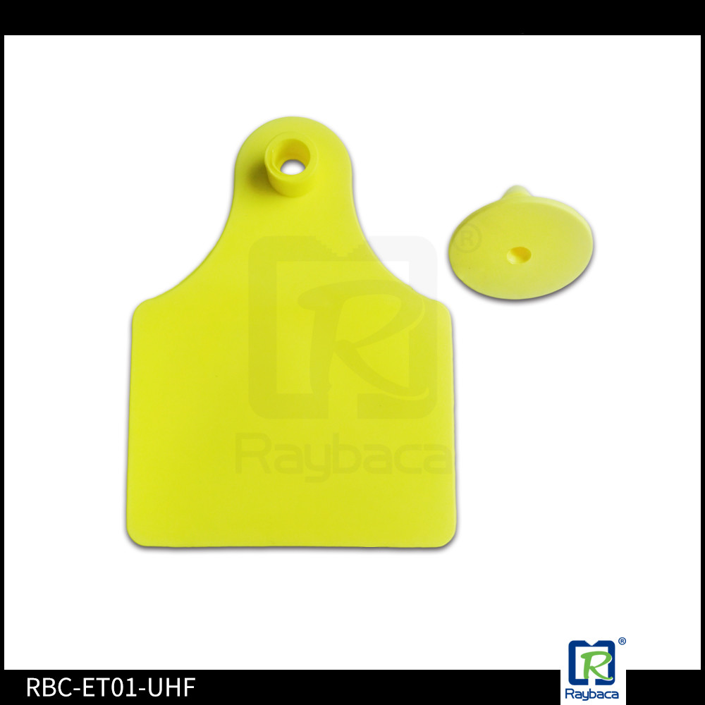 Large Rectanguar Custom Cow Ear Tags , Cattle Identification Tags ISO11784/5 FDX - B
