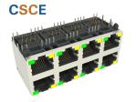 Phosphor Bronze 2 * 4 Port Stacked RJ45 Connectors Wifi Adapter Socket With Led