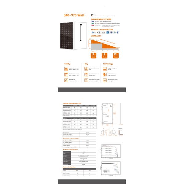 340 Watt Micro Inverter Solar Panels , Solar Panel System For Home