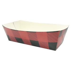 China Recyclable Pattern Paper Boat Tray , Paper Food Serving Trays Various Shape wholesale