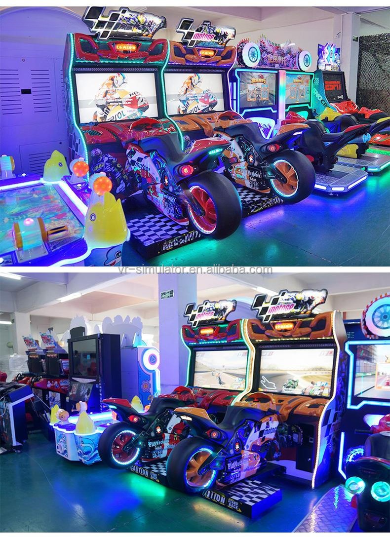 Simulator Motorcycle Racing Motor Arcade Game Machine Customized Realistic Designing
