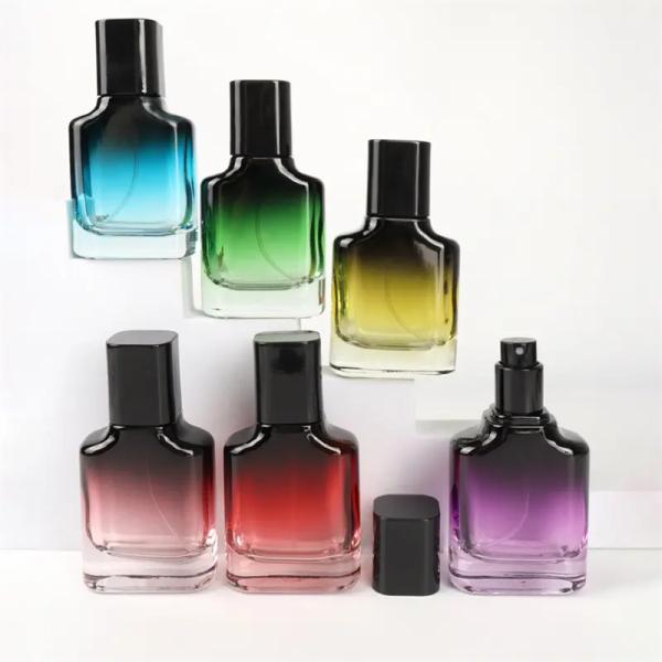 Perfume Bottle Gradient Color Perfume Bottle Glass Spray With Cover