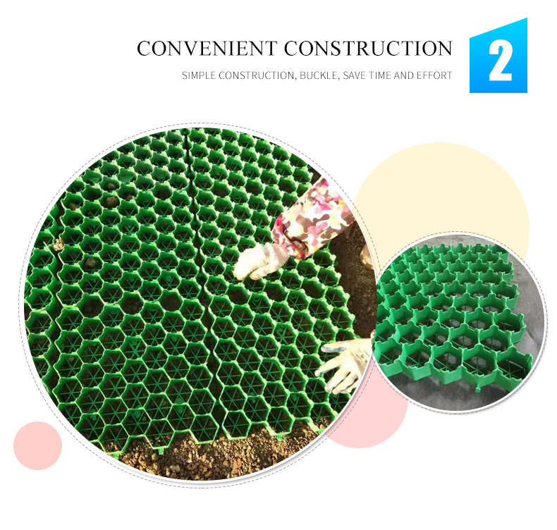 HDPE Plastic Planting Grass Paver Grid for Parking Lot and Driveway at 500mm Length
