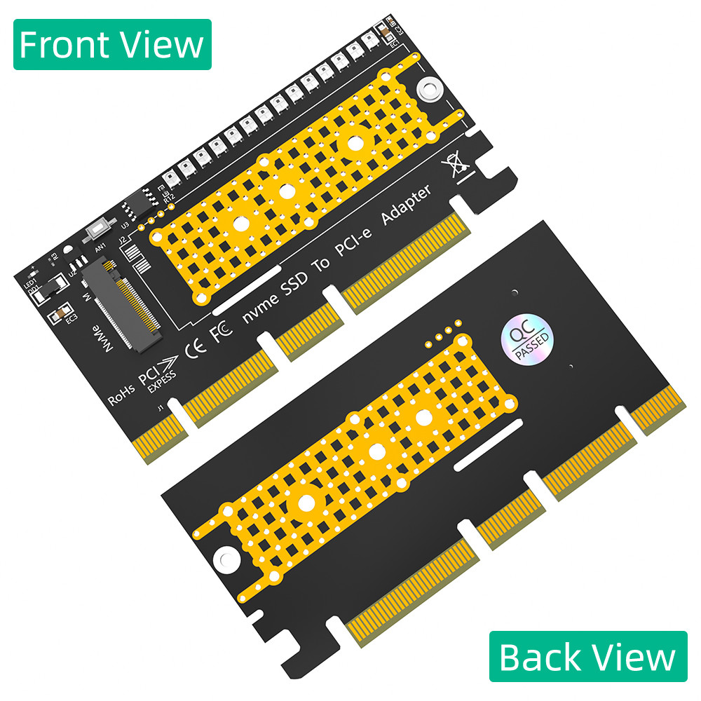 M.2 nvme SSD to PCI-E 4X/8X/16X adapter with 3528 Colorful flash LED