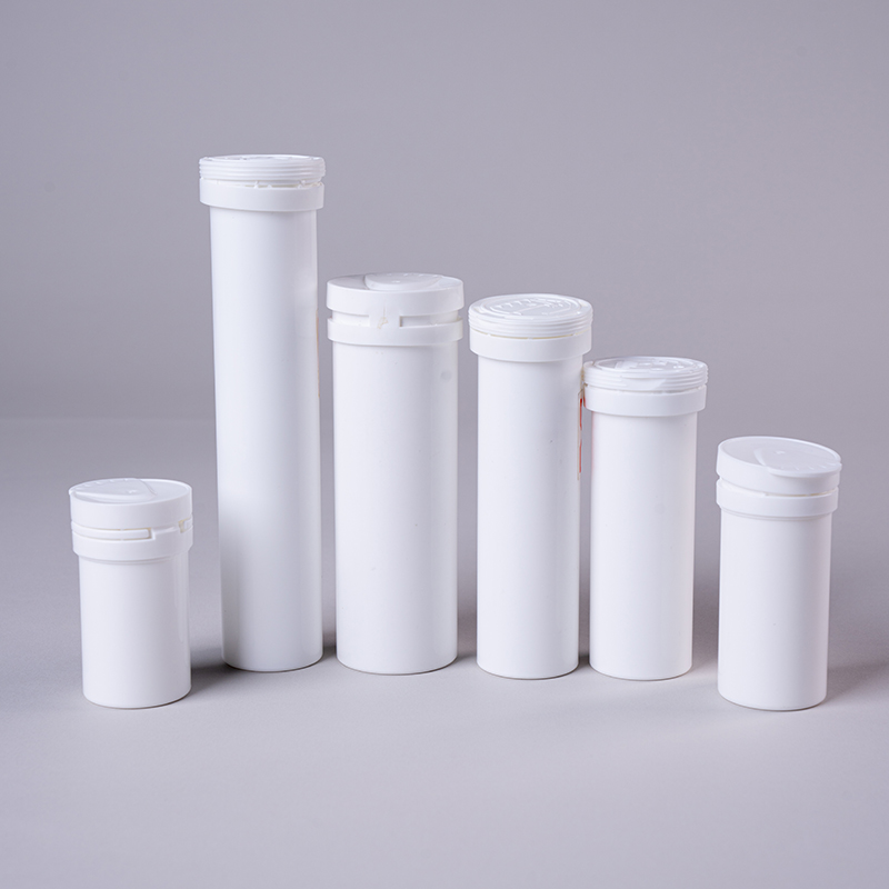 2024 PP Material Offset Printing Effervescent Tablets Bottle with Desiccant Flip Cover