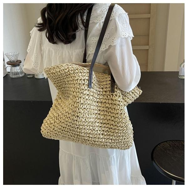 High Quality Wholesale Women'S Summer Crochet Raffia Straw Bag Handmade Designer Open Shoulder Bag Crochet Beach Bag for Women Summer Beach Totes Bag