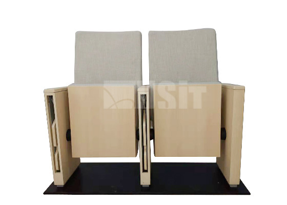 Hidden Rotating Table Audience Seating Chairs Modern Steel Wood Side Leg