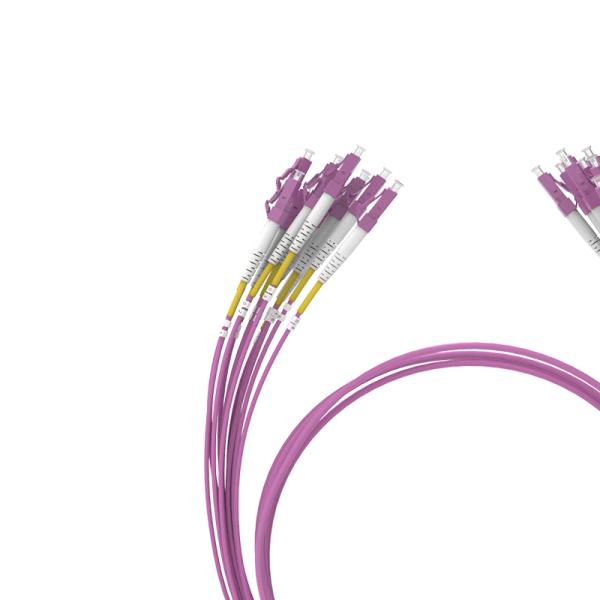 OM4 Optical Breakout Pre Terminated Cable 12 Cores LC-LC Fanout Cable
