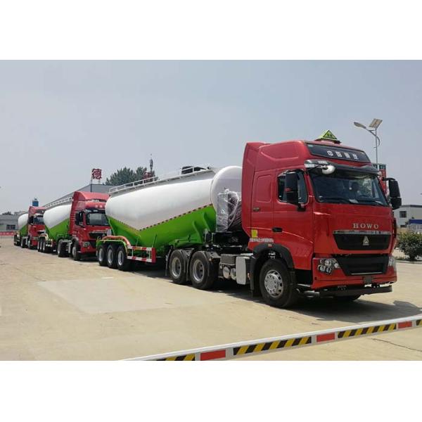 3 Axles Bulk Cement Tanker Trailer 60000 Kgs Max Payload With Polyurethane Painting