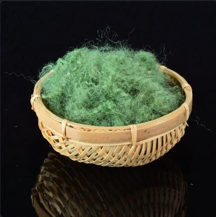 Quality Makeit Jade Green Dope Dyed Fiber For Clothing Industry for sale