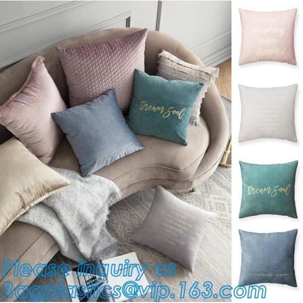 Latest design simple solid color pillow home decor cotton cushion cover,Cotton Embroidery Geometric Car Sofa Chair Bed T