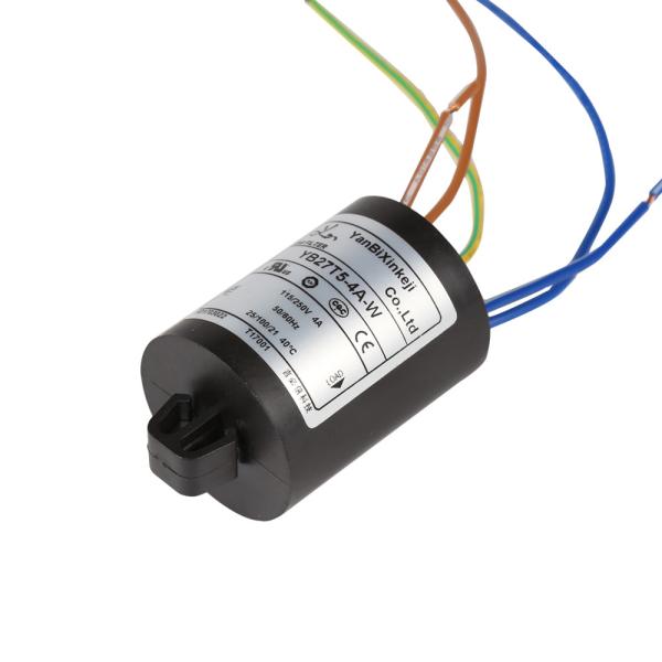 250V Washing Machine EMI Filter 4A Plastic Housing Power Filter Wire Lead Output