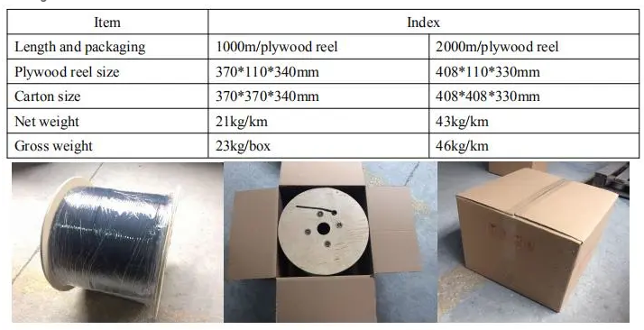 4 Core Frp Flat Round Loose Tube FTTH Drop Cable Outdoor Use 2