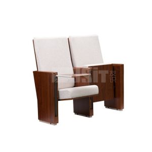 China Polyester Fabric Folding Auditorium Chairs With Writing Tablet wholesale