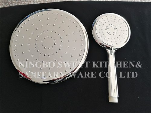 Hot sell Double face Chrome plating shower head hand shower set square overhead shower rain shower kit