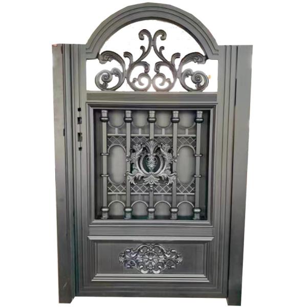 Quality Automatic Sliding Bi-Fold Iron Glass Door with Main Iron Gate Designs for sale