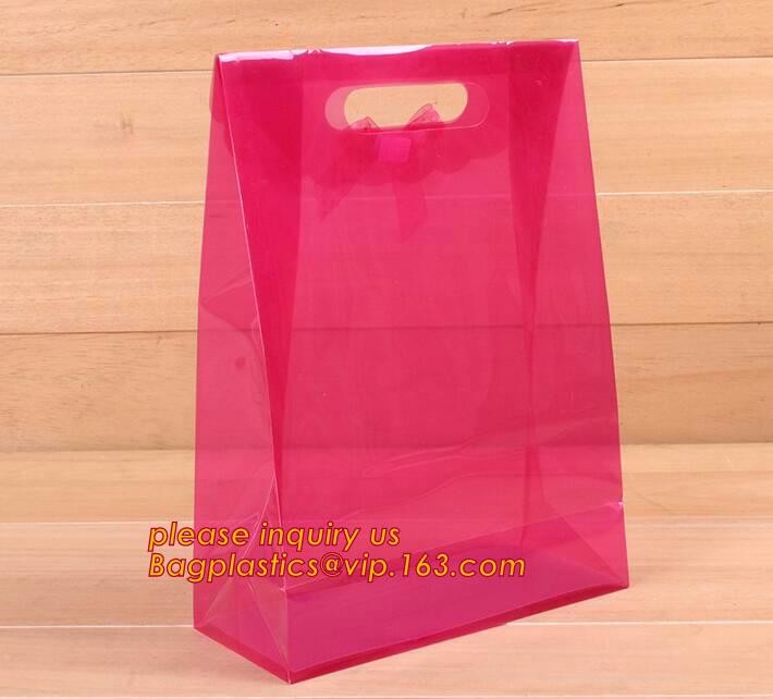 Promotional customized high quality soft loop plastic cloth bag,manufacturer custom soft loop handle polyethylene PE pla