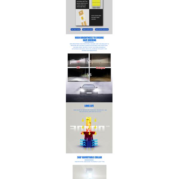 Etclite I6C 10000LM Auto Lamp 9003 Lights Bulb Led H4 Car LED Headlight Bulbs