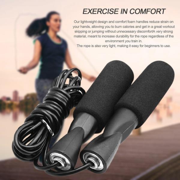 Quality Black Adjustable Jump Rope / Aerobic Exercise Skipping Jump Rope Exercise for sale