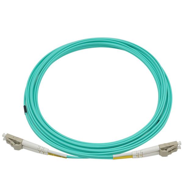 Quality Duplex MM OM3 Patch Cord 2.0mm 3.0mm Aqua Jacket With Low Loss LC SC FC ST Connector for sale