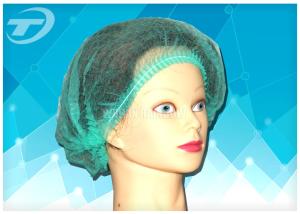 Disposable nurse cap 18  with single elastic , made from SPP fabric , blue color