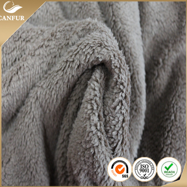 Knitted Weft 100% Polyester Denim Sherpa Lining Fabric for Lining Soft and Insulating