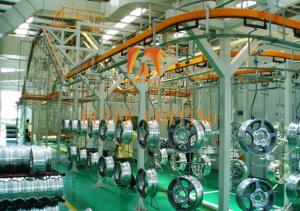 Fully Automated Assembly Electrostatic Spray Painting Line For Wheel Hub Spray Coating