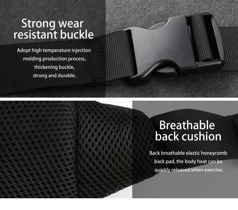 MingLu Nylon Sports Waterproof Waist Bag Running Waist Pack Wear Resistance