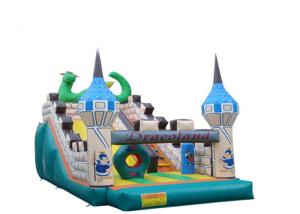 China Cartoon Dragon Inflatable Slippery Slide , Floating Water Slide Sturdy Structure wholesale