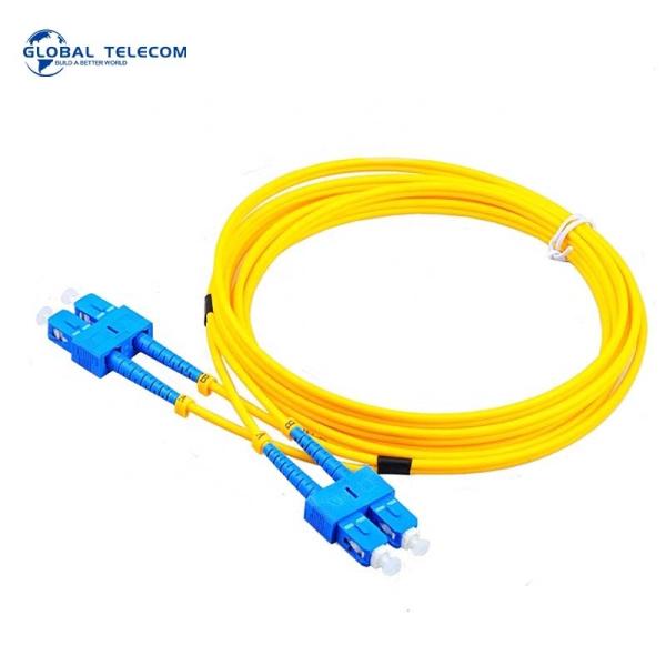 Quality SC UPC Fiber Optic Patch Cord , 3M 5M Duplex Fiber Patch Cable with G652D G657A1 for sale