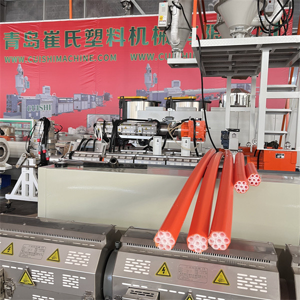 Dual Layer HDPE Silicon Core Pipe Making Machine COD Telecom Duct Bundle Pipe Extrusion Line