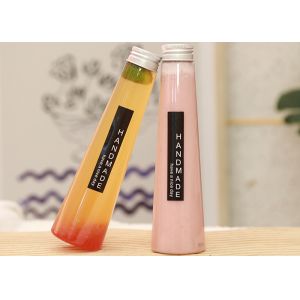 China Conical Soft Drink Plastic Juice Bottle With Lid 7oz 200ml wholesale