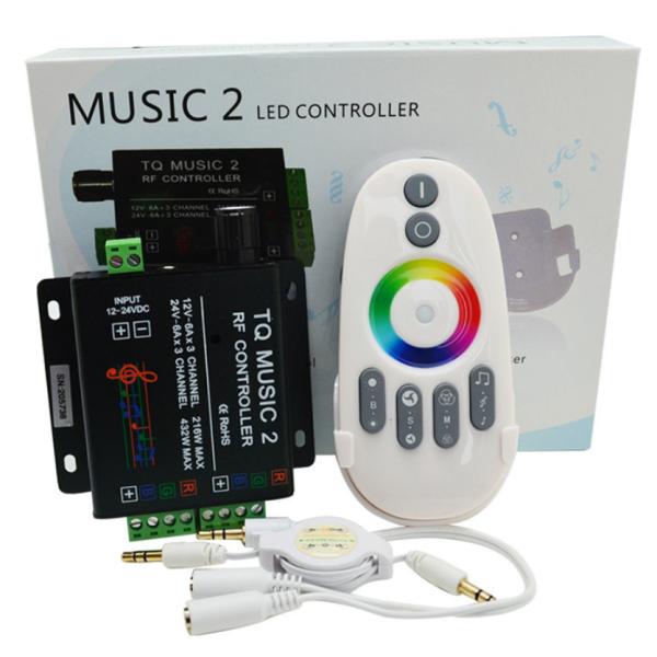 Quality 18A RGB Strip Light Music Controller , Touch RF Wireless Remote LED Controller for sale