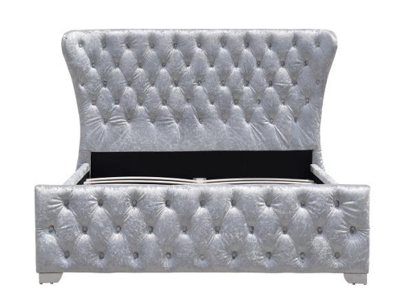 Quality Customizable Crushed Velvet King Home Furniture Bed Frame With Buttons for sale