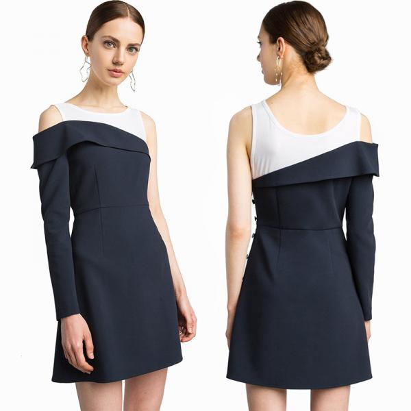 Quality New Design High Quality Mercer Tank Navy One Shoulder Blazer Classic Style Dress for Women for sale