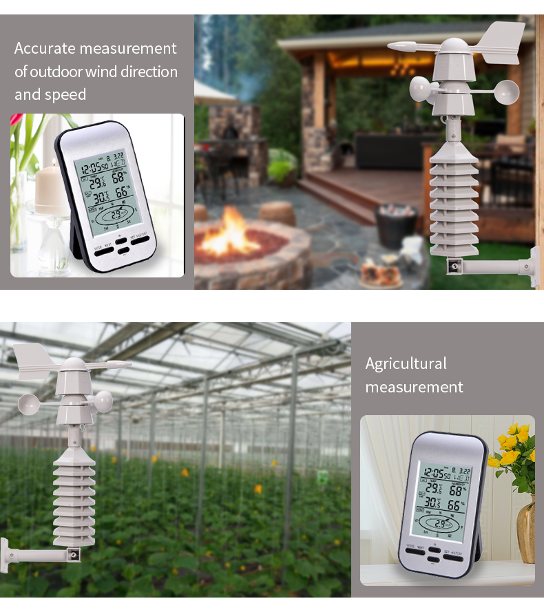 WS0232 LCD Digital Weather Station With Colour Display Humidity Range 20% To 90% Remote Viewing Data