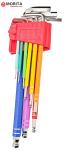 Screwdriver and socket set Multi Colour Ball End Allen Key Set 9 Pce CR-V Steel